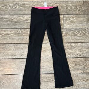Ivivva Black Leggings with Pink Waistband